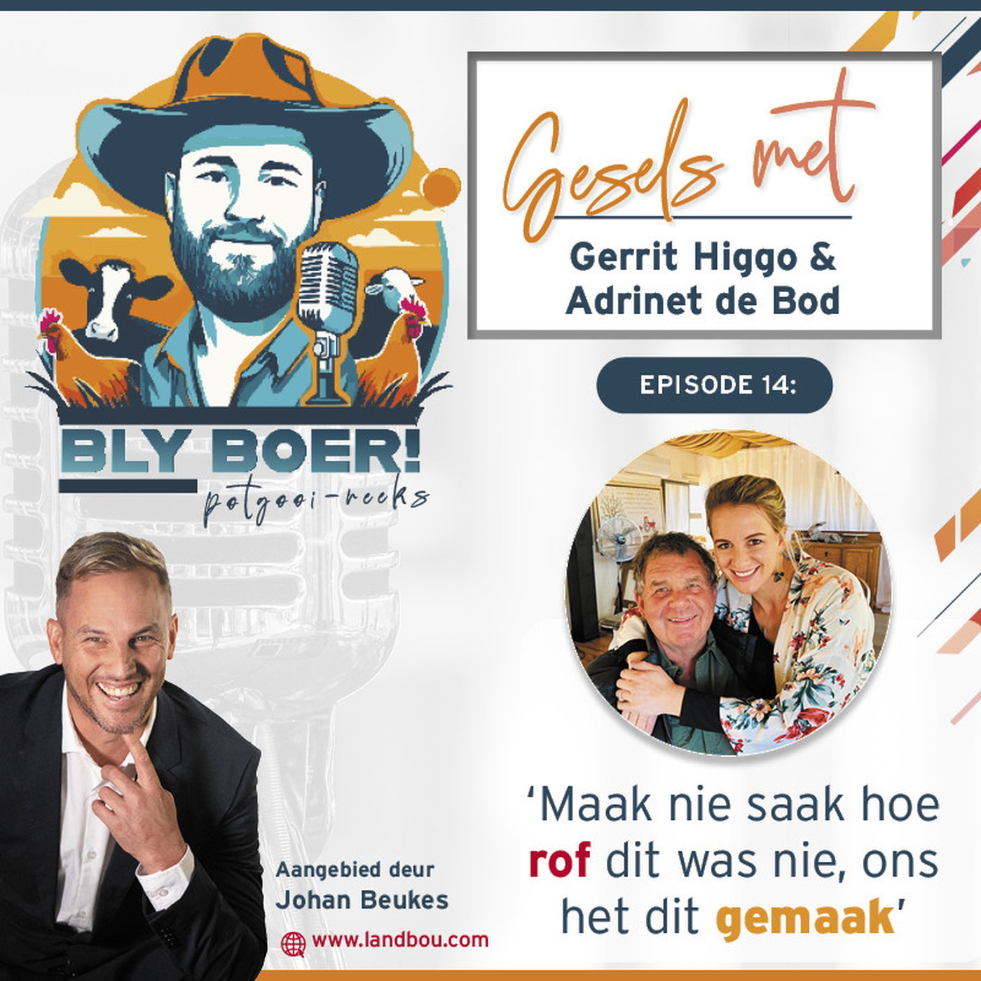 Oor storms, droogte en in die dal van doodskadu – Gerrit Higgo en Adrinet de Bod episode artwork