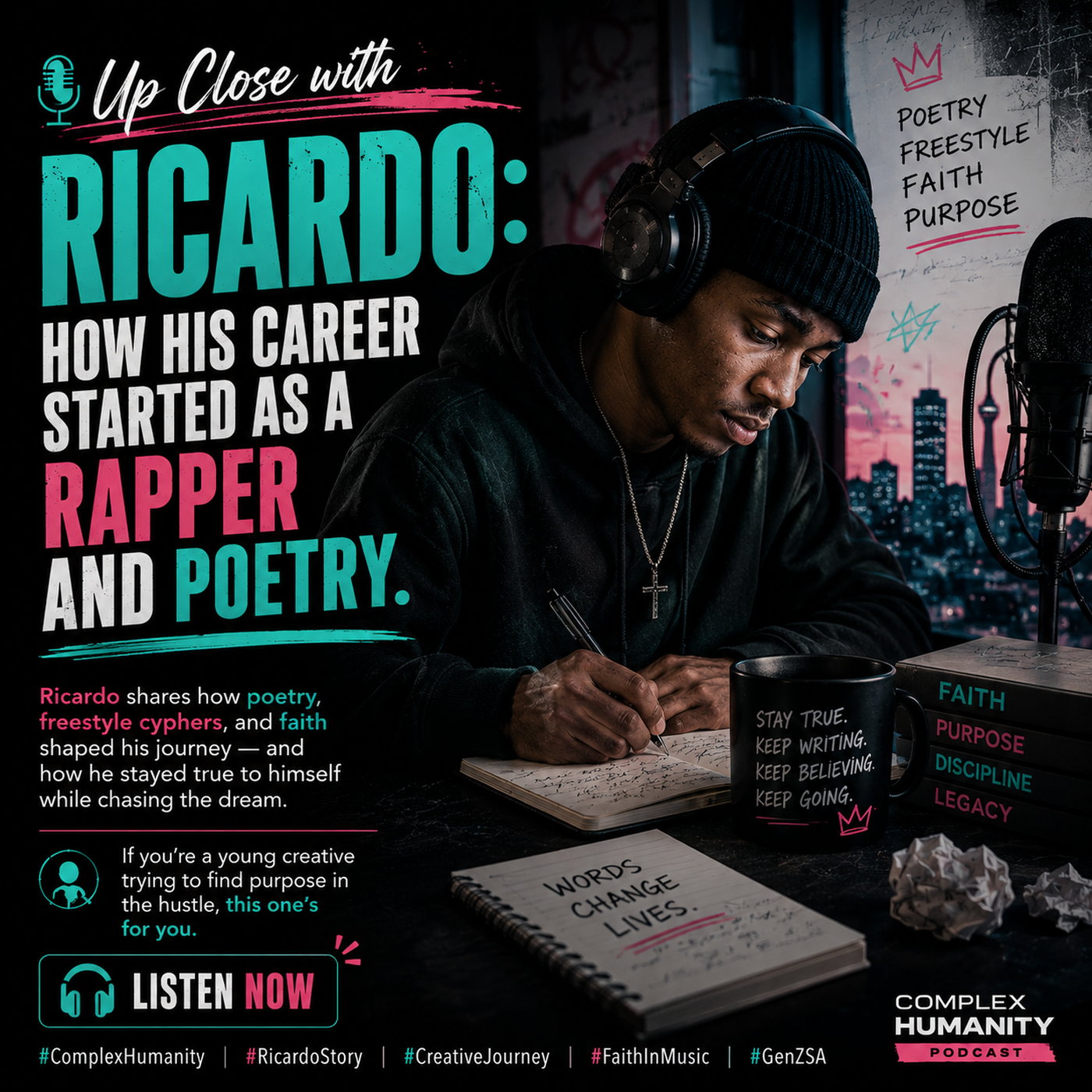 Up Close with Ricardo: How his career started as a rapper and poetry. episode artwork