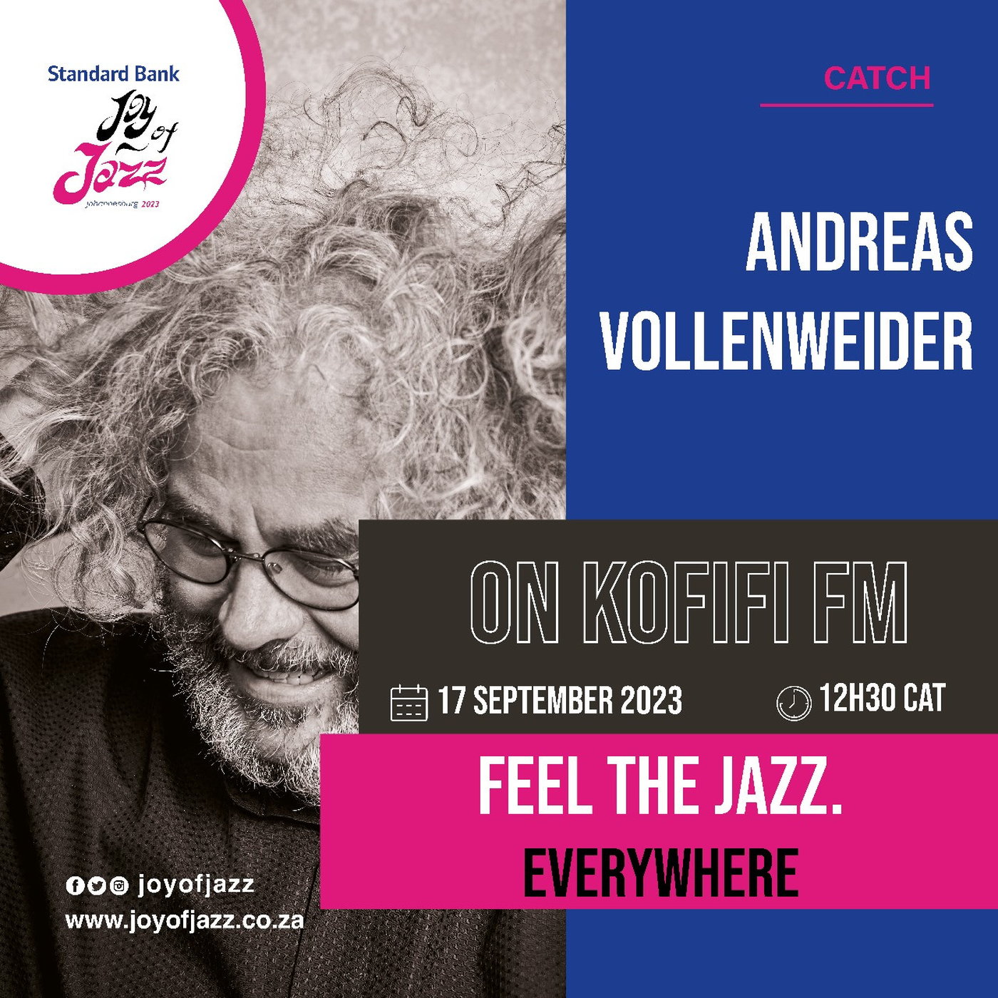 Swiss Harpist, Andreas Vollenweider talks the Joy of Jazz Festival on Kofifi FM 97.2
