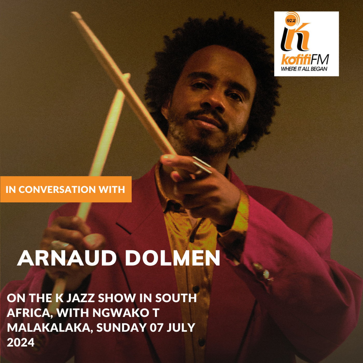 French Drummer Arnaud Dolmen on Kofifi FM 97.2