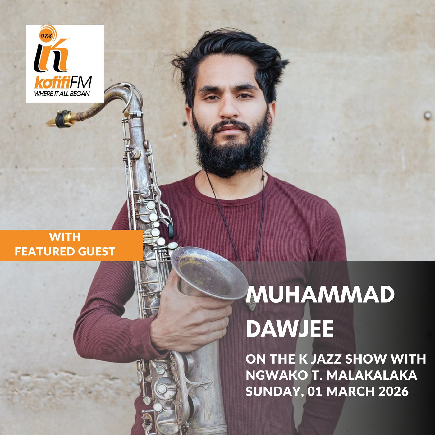 Some lines and other notes with Muhammad Dawjee on The K Jazz Show episode artwork
