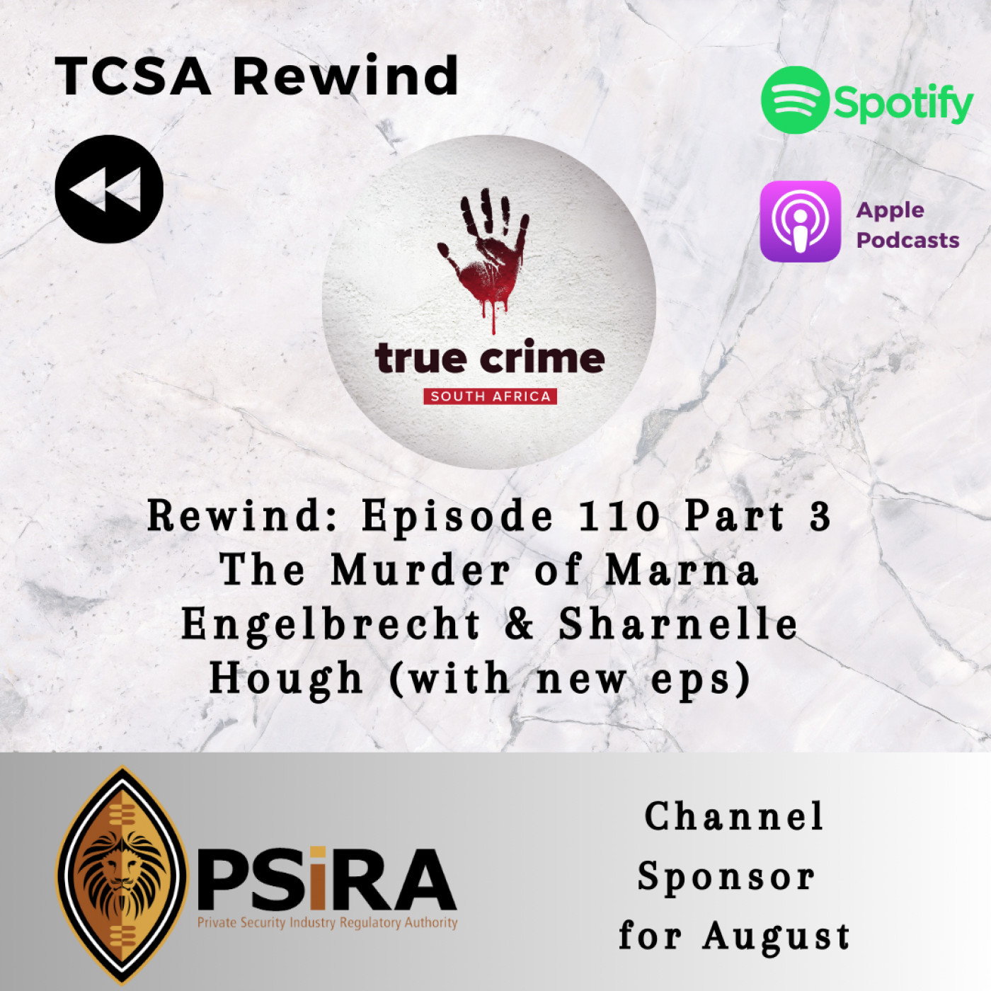 TCSA Rewind: Episode 110 Part 3 The Murder of Marna Engelbrecht & Sharnelle Hough (with new eps)