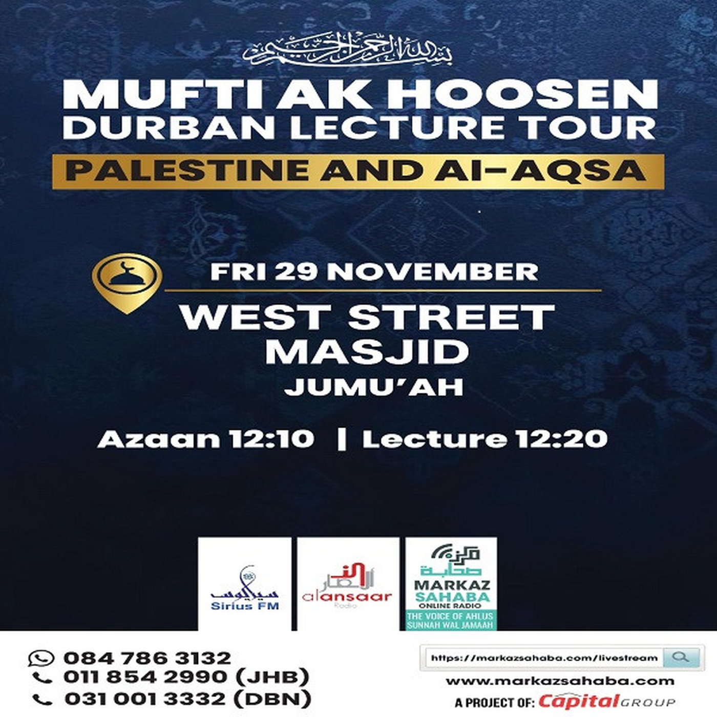 29 November 24 - Jumu'ah Lecture West Street Masjid episode artwork