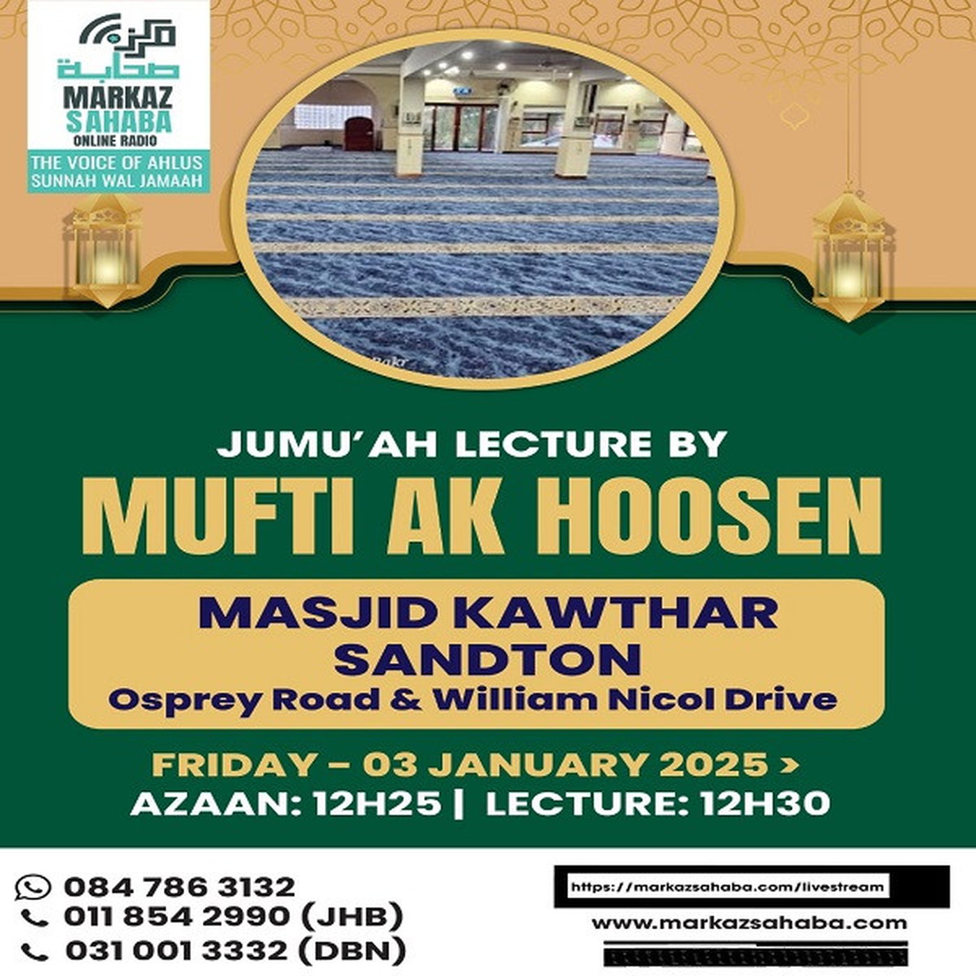 03 Jan 25 -MASJID AL KAWTHAR, FOURWAYS, JHB, RSA