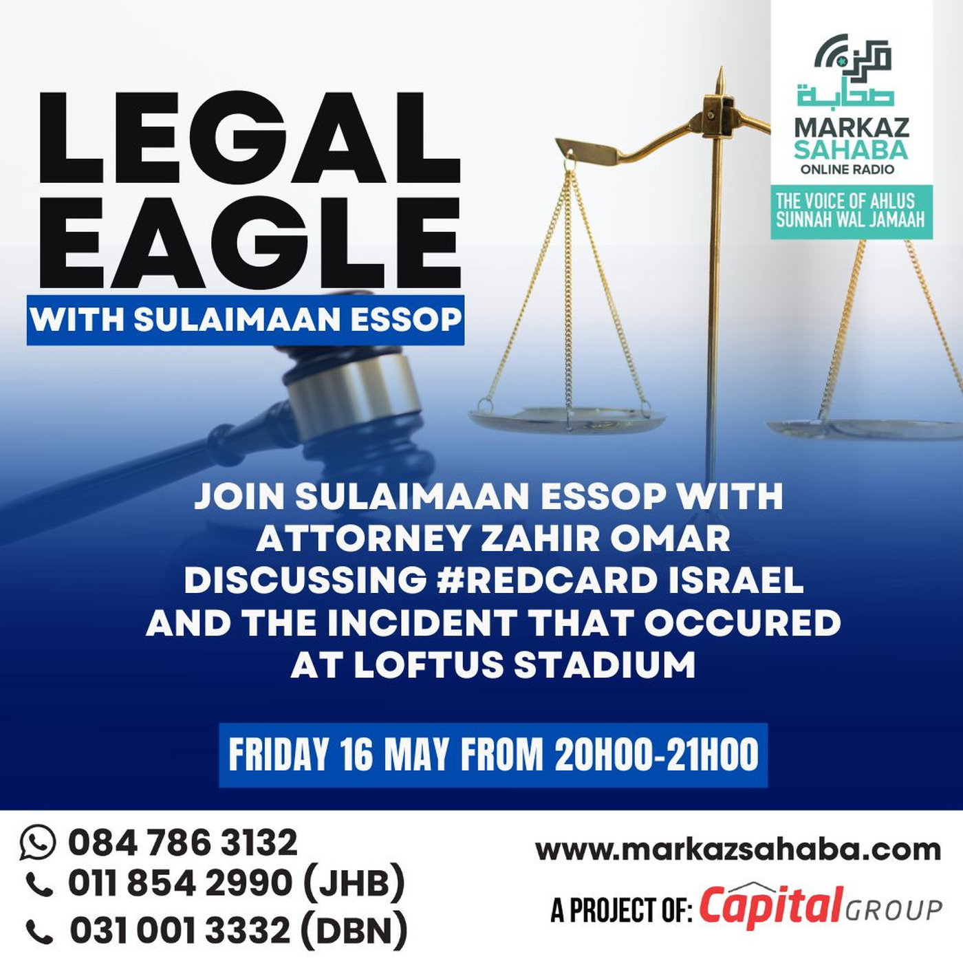 16 May 25 - Legal Eagles - Zahir Omar - Discussing the Incident from Loftus Stadium episode artwork