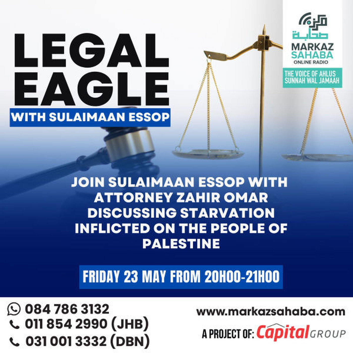 23 May 25 - Legal Eagles - Starvation inflicted on the people of Palestine episode artwork