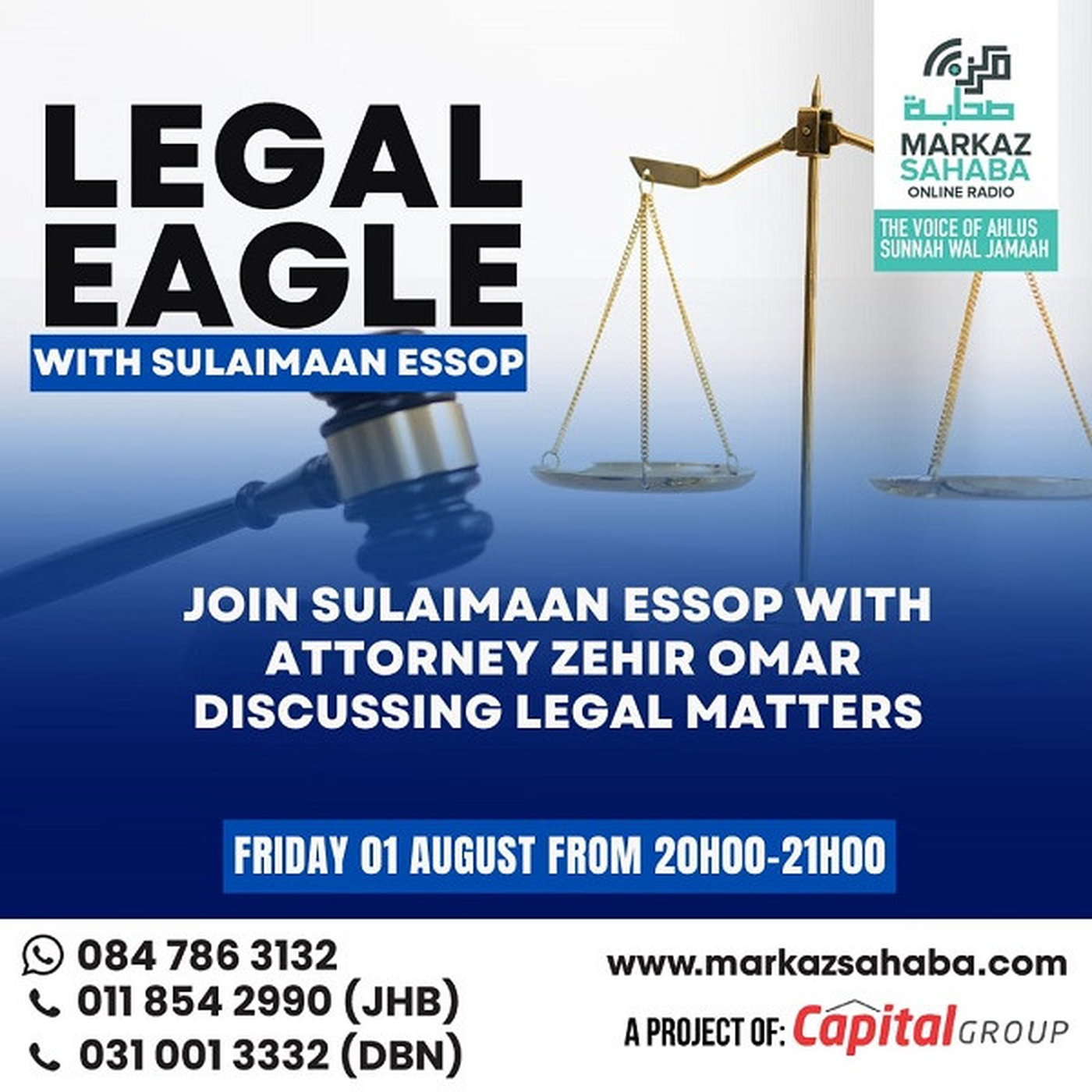 01 August 2025 - Legal Eagle with Br Sulaimaan and Guest Attorney Zehir Omar episode artwork