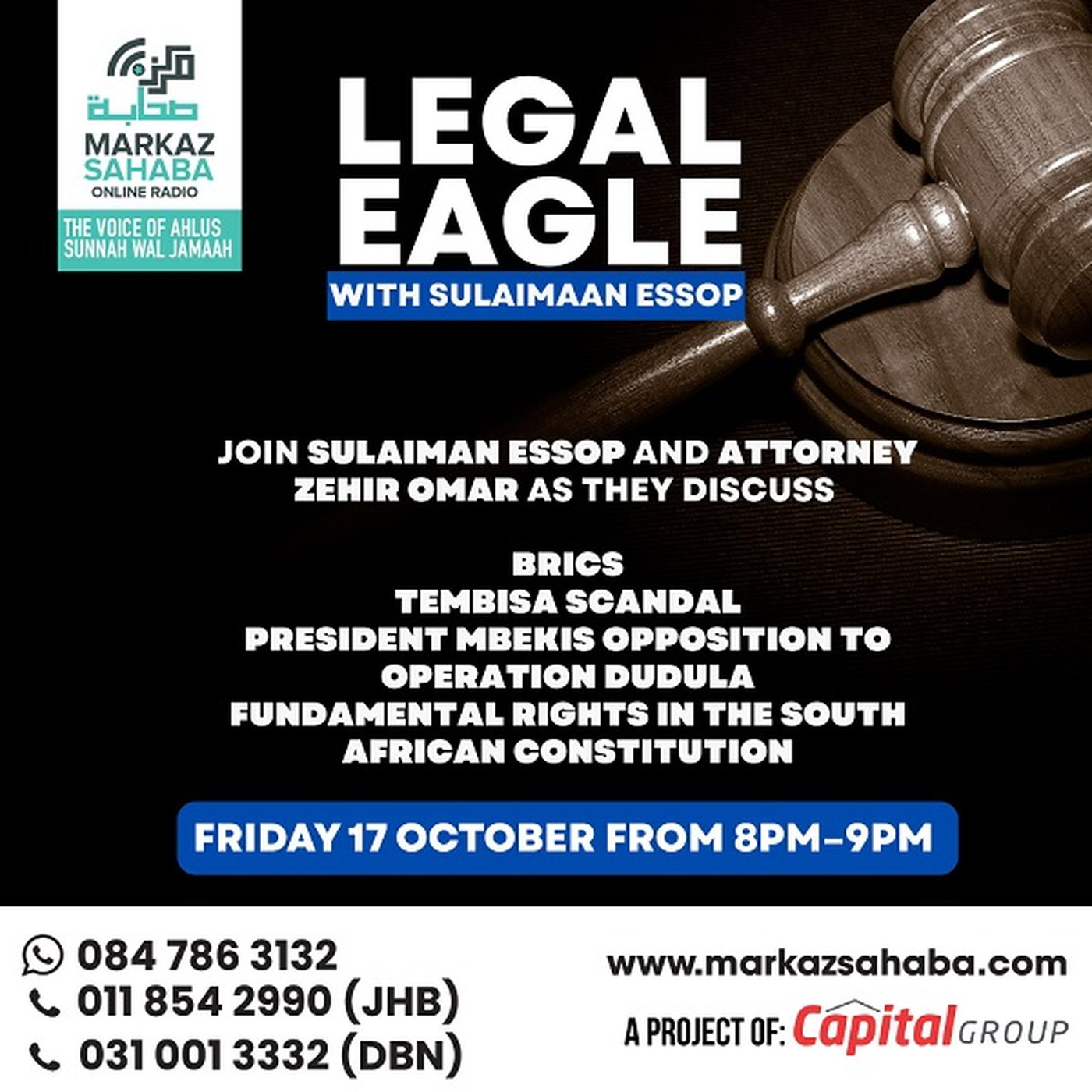 17 October 2025 - Legal Eagles - Br Sulaimaan Essop speaks to Attorney Zehir Omar episode artwork