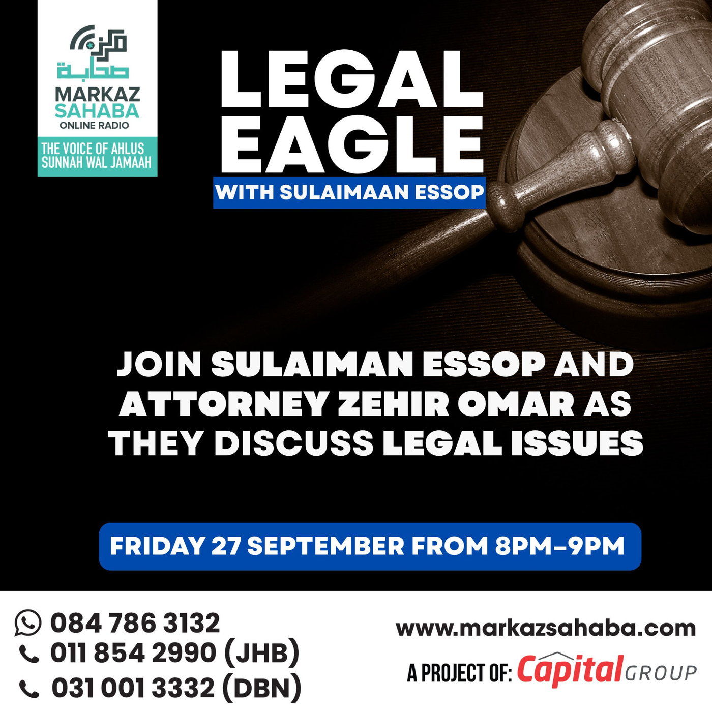 24 October 2025 - Legal Eagles - Br Sulaimaan Essop speaks to Attorney Zehir Omar episode artwork