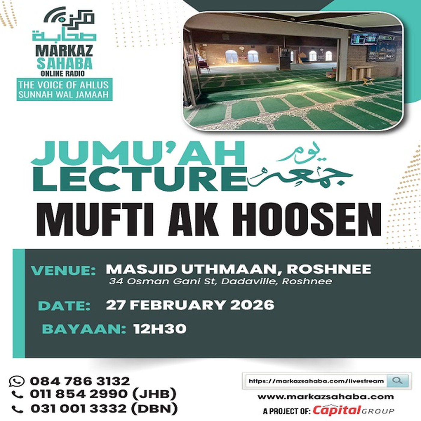 27th February 2026 - Masjid Uthman - Roshnee