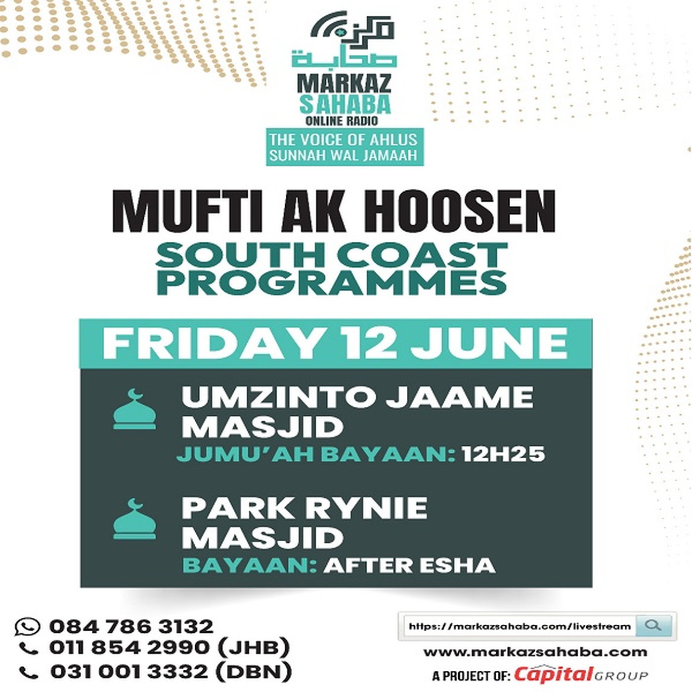 12 June 26 - Evening Program at Park Rynie Masjid, Park Rynie episode artwork