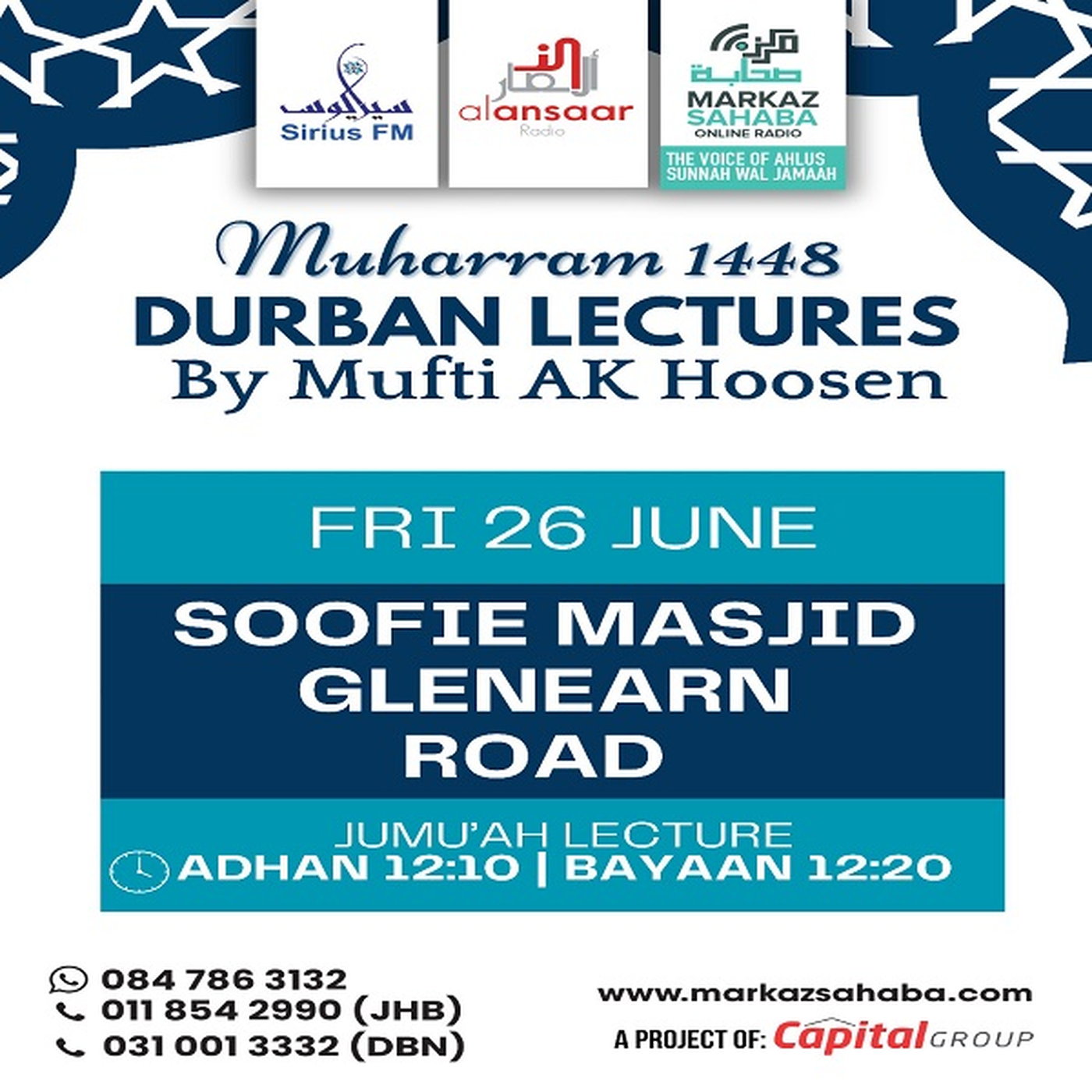 26 June 26 - Jumu'ah Lecture at Soofie Masjid Glenearn Road (DBN). episode artwork