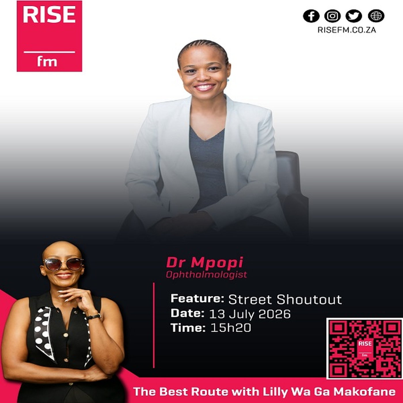 On Street Shoutout, we're joined by leading ophthalmologist Dr Mpopi Lenake to discuss the future of specialist eye care episode artwork
