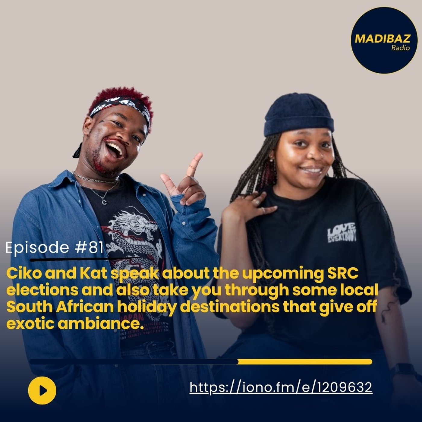 Ciko and Kat speak about the upcoming SRC elections and also take you through local South African holiday locations! episode artwork